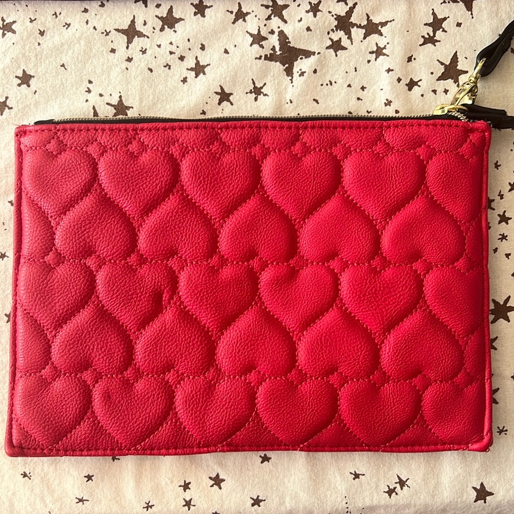 Betsey Johnson Red Heart Clutch NWOT